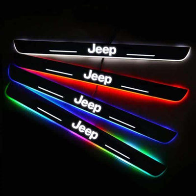 Seuils de porte LED Jeep sans fil 7 couleurs magnétiques