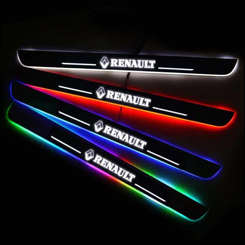 Seuils porte LED Renault éclairés 7 couleurs, 2 pièces