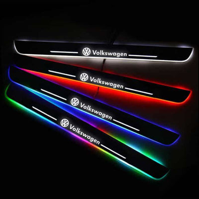 Seuils de porte LED VW lumineux changeant 7 couleurs, étanches