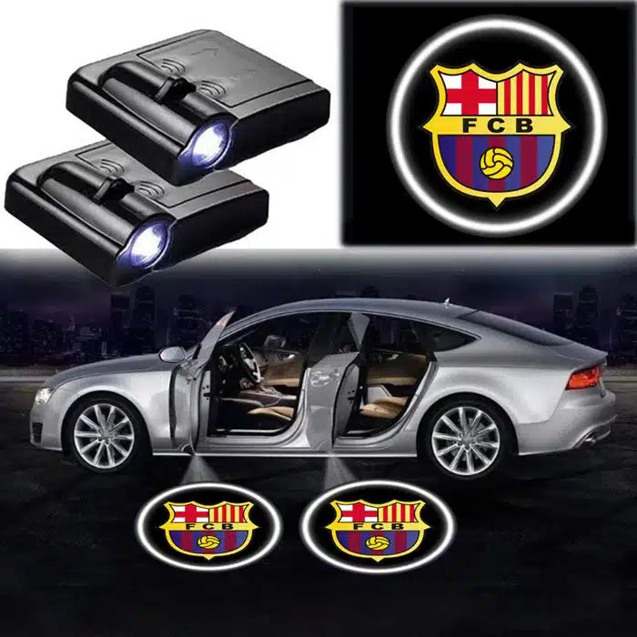 Projecteurs Porte Voiture FC Barcelona LED 2x Logo Durables