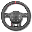 Couvre Volant Audi B8 Rond Alcantara Cuir Couture