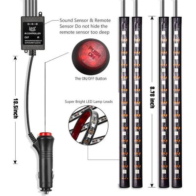Kit d'éclairage d'ambiance voiture 48 LED multicol 3