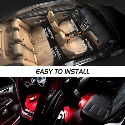 Lumière d'ambiance voiture 72 LED RGB intérieur mu 3