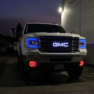 Emblème lumineux GMC LED - Logo éclairé grille voi 3