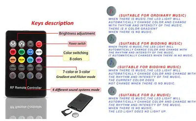 Kit d'éclairage d'ambiance LED multicolore fibre o 6