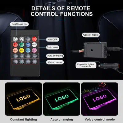 Tapis de Sol Voiture LED Personnalisable avec Télécommande RF - vue 3