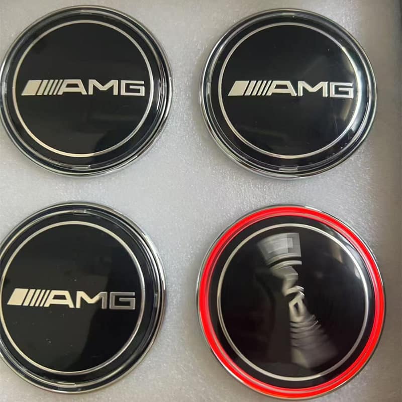 Cache Moyeu LED Mercedes AMG 75mm Flottant Kit 4 P 2