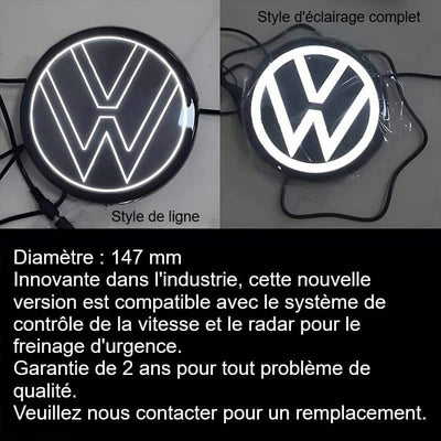 Emblème Lumineux VW Tiguan LED Calandre 2018-2024 4