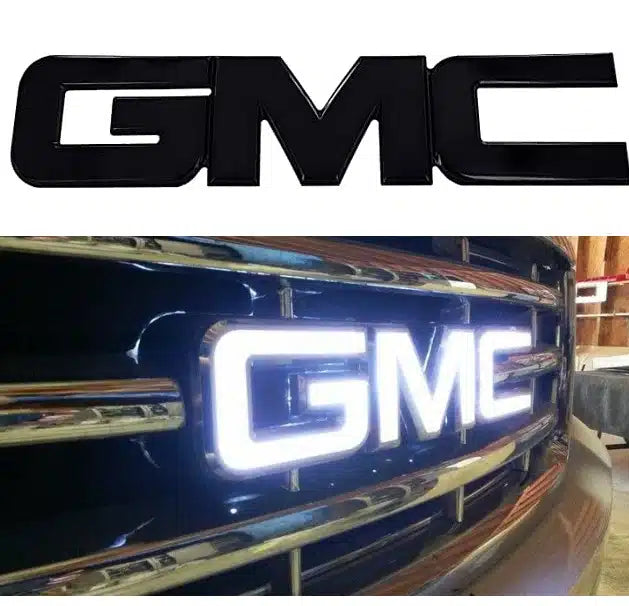 Emblème lumineux GMC LED - Logo éclairé grille voiture 2 tailles