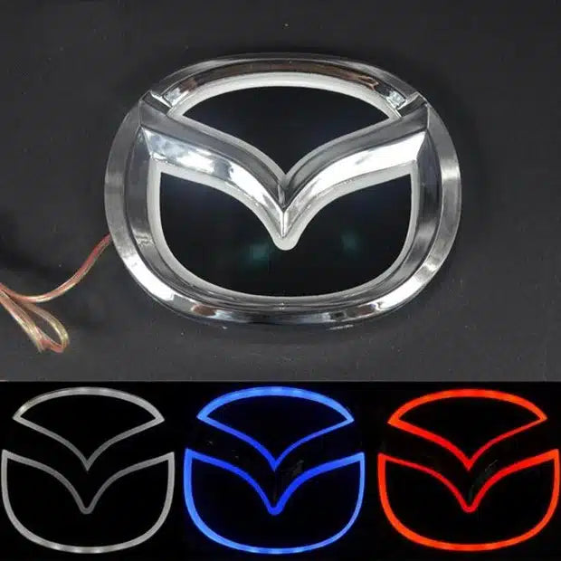 Emblème LED Mazda 5D lumineux arrière 12.0x9.5cm bleu rouge blanc