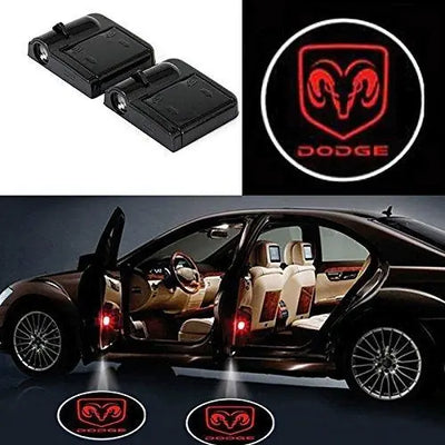 Projecteurs LED Porte Dodge Sans Fil 2x Logo Charger
