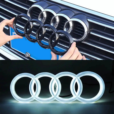 Emblème Audi Lumineux Calandre LED Noir Chromé Dynamique 4 Anneaux