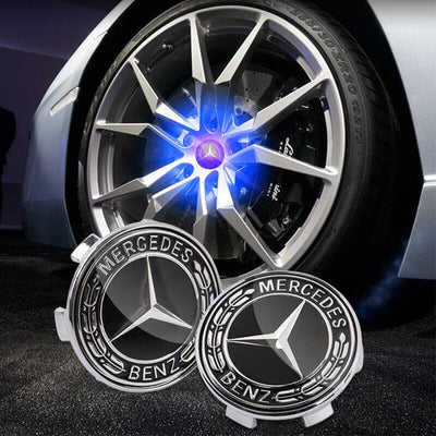 Cache Moyeu LED Mercedes 75mm Flottant Multicolore Kit 4