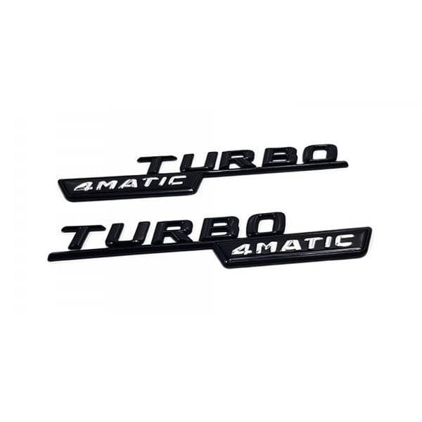 Badges aile TURBO 4MATIC Mercedes A45 CLA noir