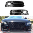 Grille Antibrouillard Nid d'Abeille Chrome Audi A4 B8 2009-2012