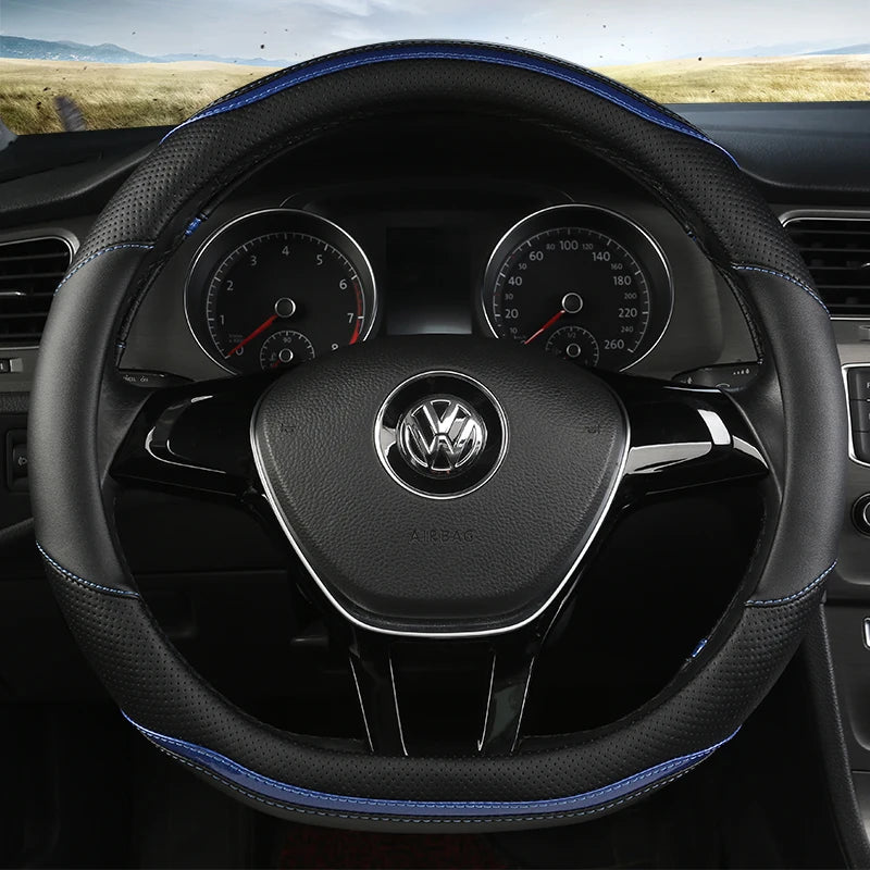 Couvre Volant Volkswagen Golf 7 Tiguan Forme D 38 cm Simili Cuir