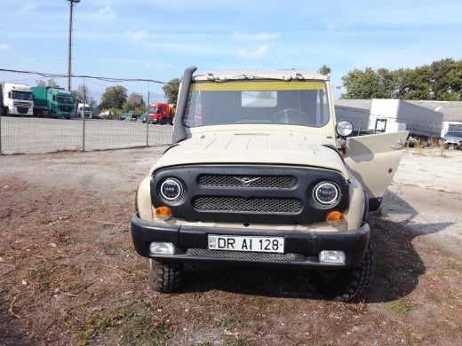 2 Phares LED Ronds 7 Pouces Halo Land Rover Defender Lada Niva Beetle Classique avec Culot H4 et Anneau Ambre