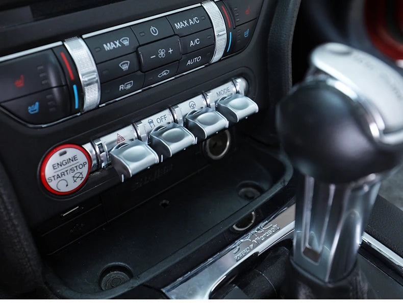 Cache Boutons Console Ford Mustang 2015-2020 Kit 4 Pièces