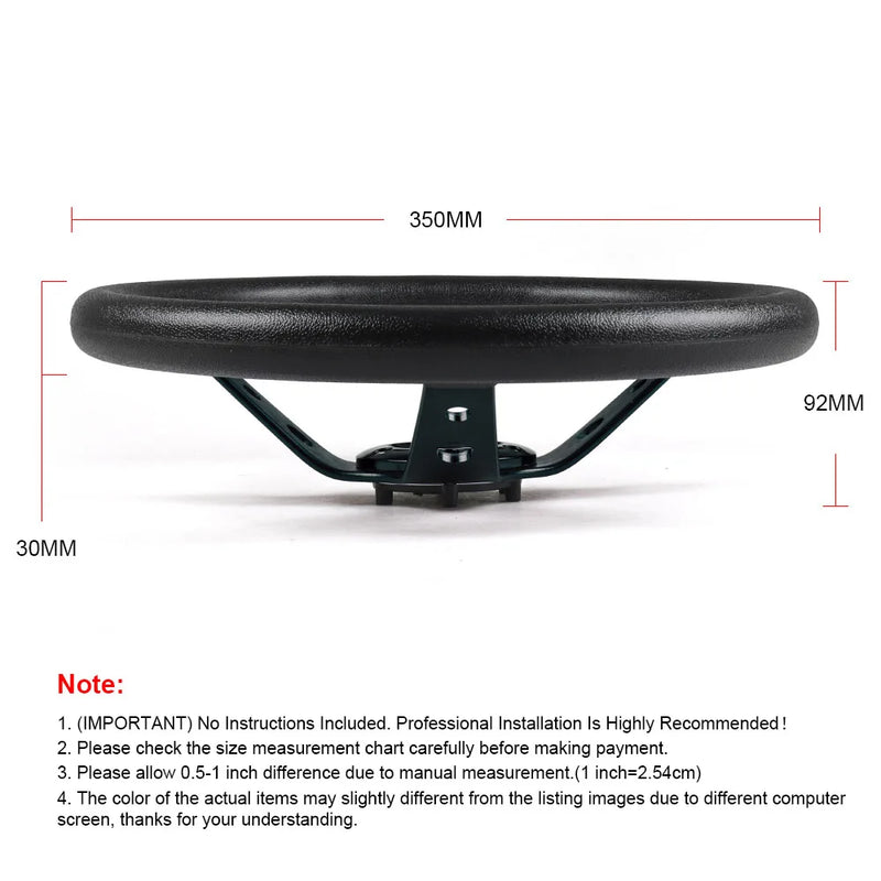 Volant Sport Universel 350 mm Cuir PU et Aluminium 14 Pouces