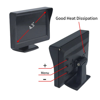 Caméra de Recul Écran LCD 4.3 Pouces Hippcron