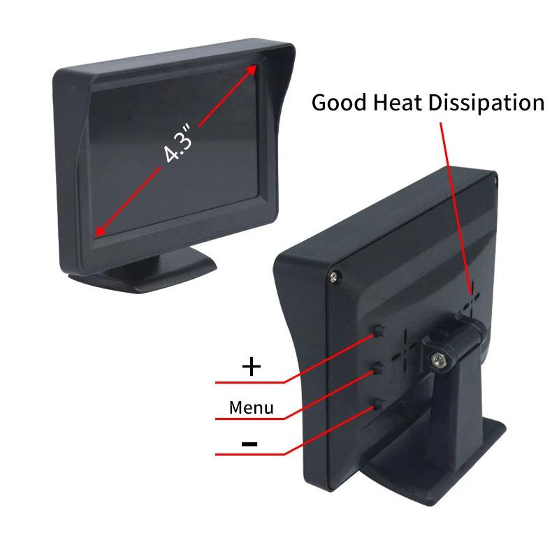 Caméra de Recul Écran LCD 4.3 Pouces Hippcron