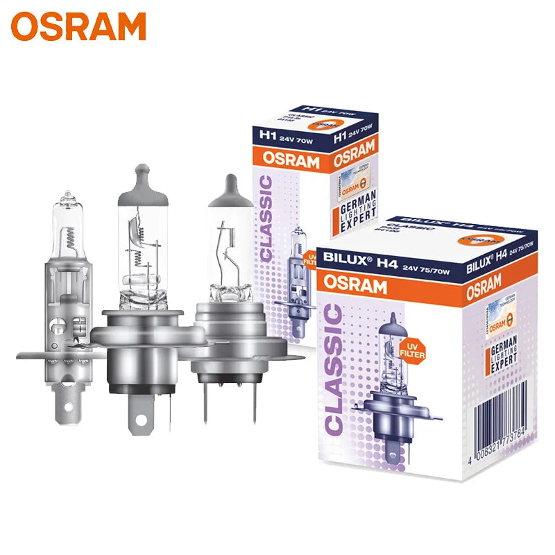 Ampoules Halogenes OSRAM H1 H3 H4 H7 24V Camion
