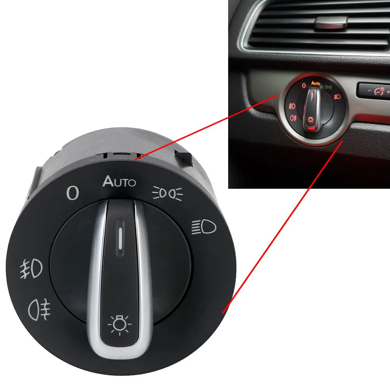 Bouton d'Éclairage Volkswagen Passat B6 B7 Golf 5 6 — vue de profil