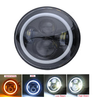 Phare Rond LED 7 Pouces Land Rover Defender Lada Niva Uaz Hunter 4x4 Anneau Halo Feu de Route Unité