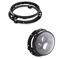 2 Phares LED Ronds 7 Pouces Halo Land Rover Defender Lada Niva Beetle Classique avec Culot H4 et Anneau Ambre