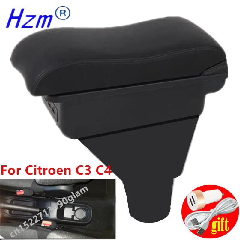 Accoudoir Central Citroën C3 C4 Rangement Simple ou Double 3 USB