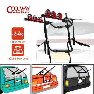 Porte-Vélos de Coffre 3 Vélos Acier 60 kg