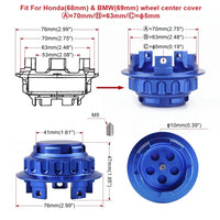 Cache-Moyeux Aluminium BMW 68 mm, Set de 4, Série 1 3 5, E36 E46 E90, M3, 5 Coloris, Réf. 36136783536