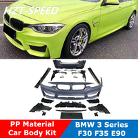 Kit Carrosserie Style M3 BMW Série 3 F30 F35 E90 en PP Non Peint, Pare-Chocs Avant et Arrière, Jupes Latérales