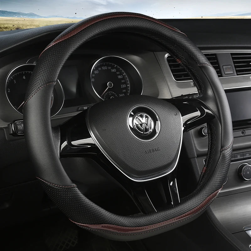 Couvre Volant Volkswagen Golf 7 Tiguan Forme D 38 cm Simili Cuir