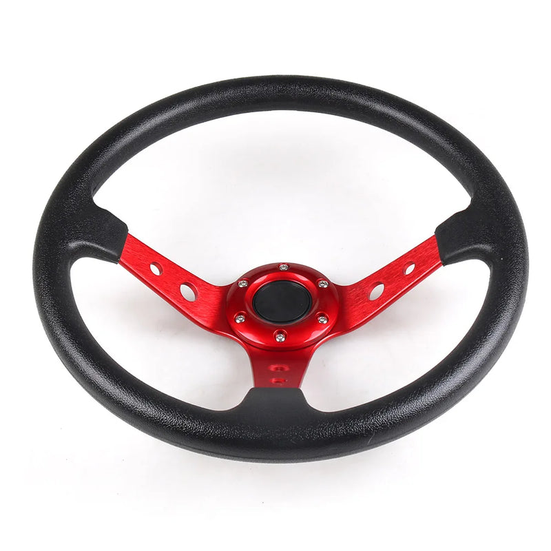 Volant Sport Universel 350 mm Cuir PU et Aluminium 14 Pouces
