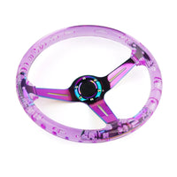 Volant Sport Acrylique Transparent 340 mm 14 Pouces Moyeu Néochrome