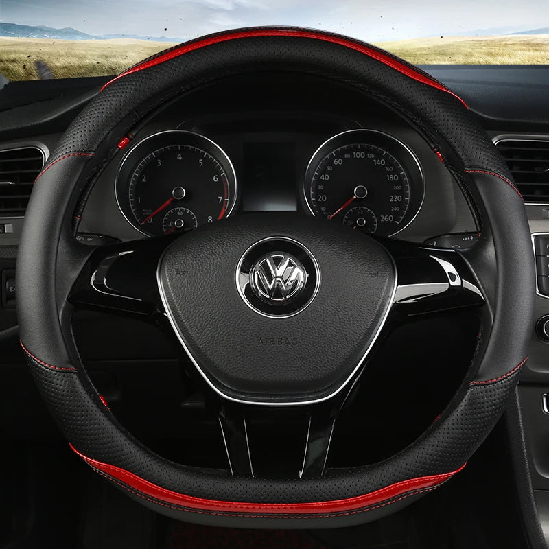 Couvre Volant Volkswagen Golf 7 Tiguan Forme D 38 cm Simili Cuir