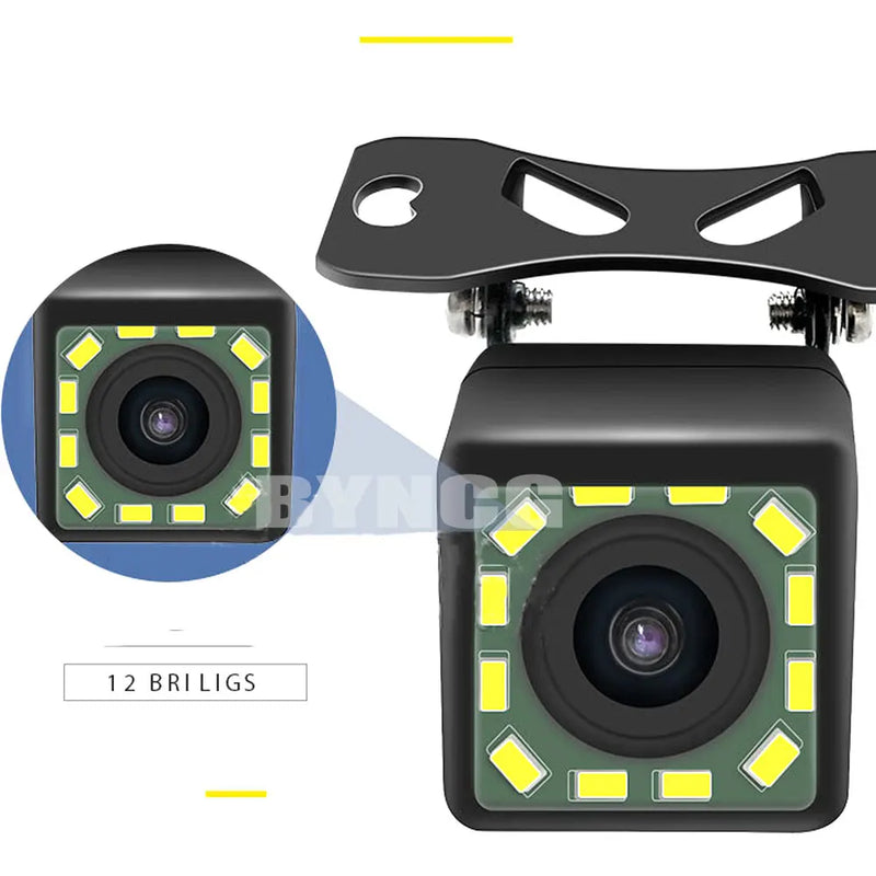 Kit Caméra de Recul Écran Rabattable 5 Pouces 12 LED Vision Nocturne
