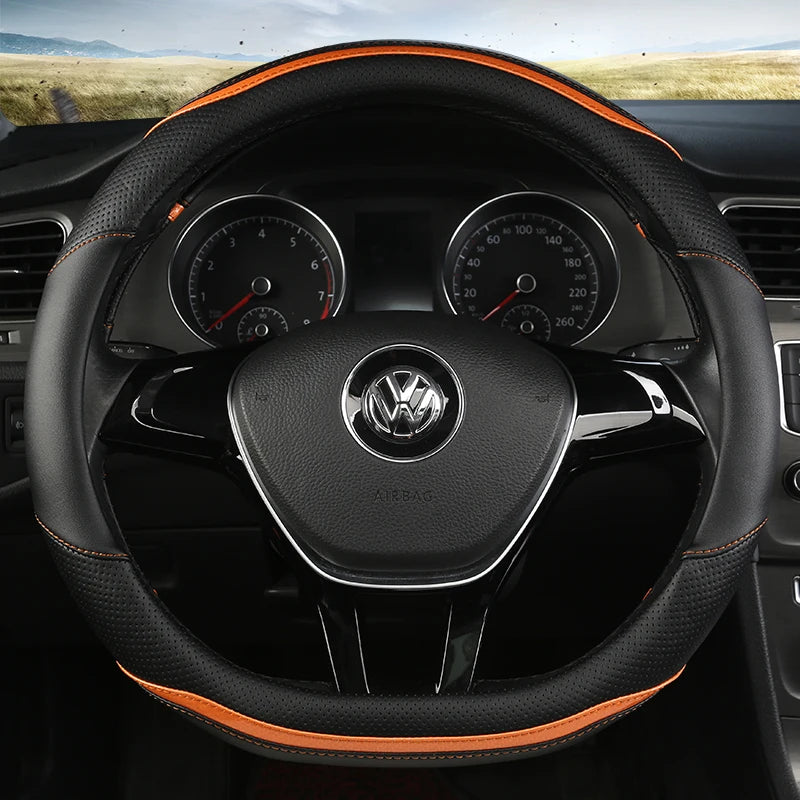 Couvre Volant Volkswagen Golf 7 Tiguan Forme D 38 cm Simili Cuir