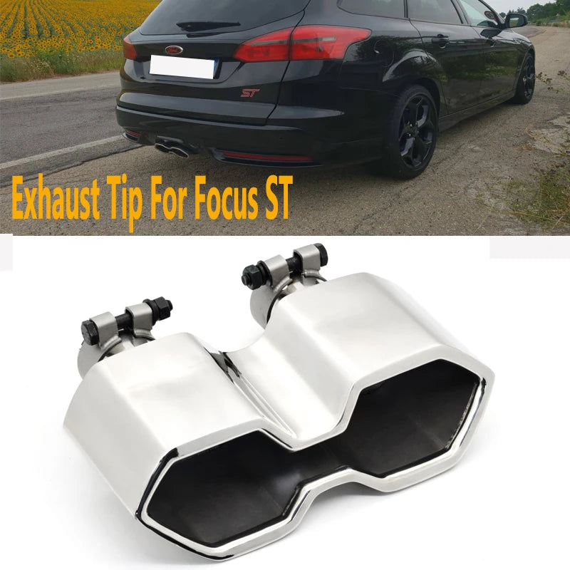 Embout d'Échappement Inox Ford Focus ST 2017 Sortie Carrée Double