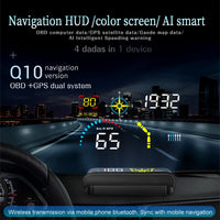 Affichage Tête Haute OBD2 GPS Voiture Compteur de Vitesse Q10