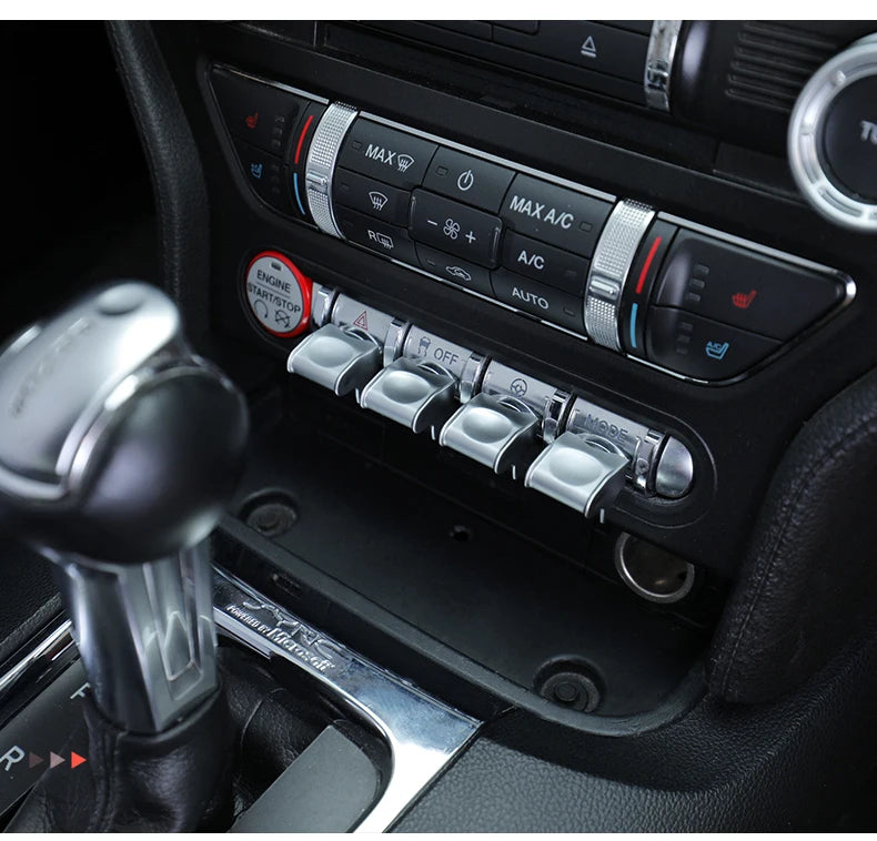 Cache Boutons Console Ford Mustang 2015-2020 Kit 4 Pièces