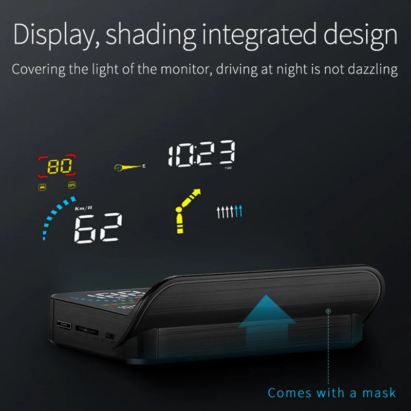 Affichage Tête Haute OBD2 GPS Voiture Compteur de Vitesse Q10