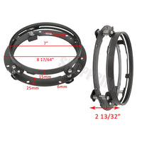 2 Phares LED Ronds 7 Pouces Halo Land Rover Defender Lada Niva Beetle Classique avec Culot H4 et Anneau Ambre