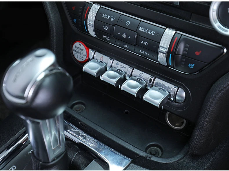 Cache Boutons Console Ford Mustang 2015-2020 Kit 4 Pièces