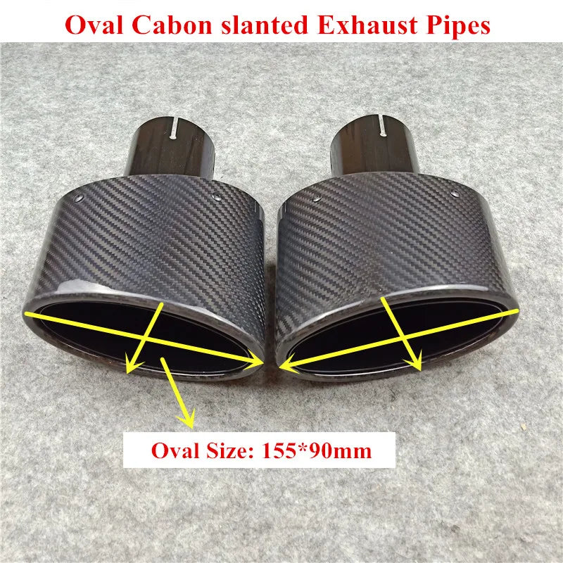 Embouts d'Échappement Carbone Inclinés Style Akrapovic (Paire)