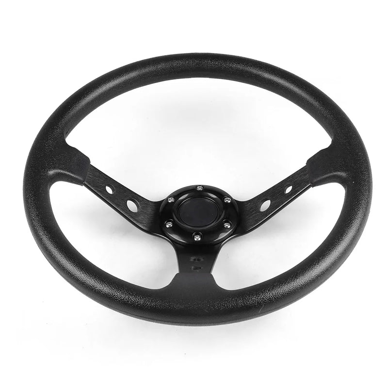 Volant Sport Universel 350 mm Cuir PU et Aluminium 14 Pouces