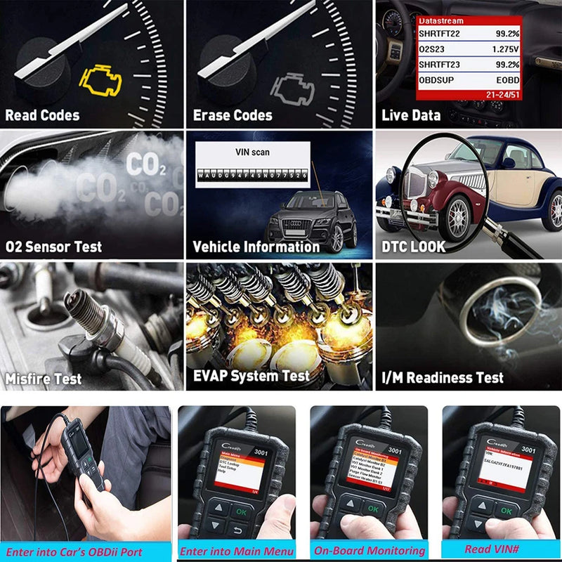 OBD2-Scanner LAUNCH Creader CR3001 Farbdisplay