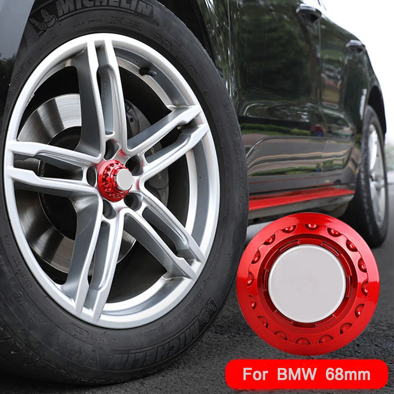 Cache-Moyeux Aluminium BMW 68 mm, Set de 4, Série 1 3 5, E36 E46 E90, M3, 5 Coloris, Réf. 36136783536