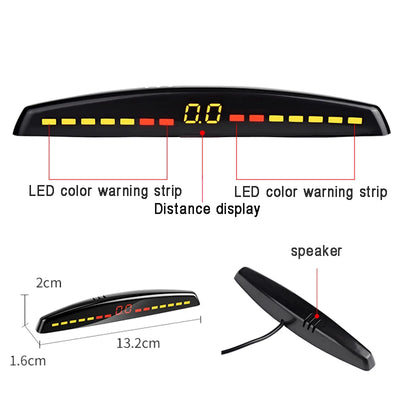 Radar de Recul YASOKRO Écran LED 4 Capteurs Voiture